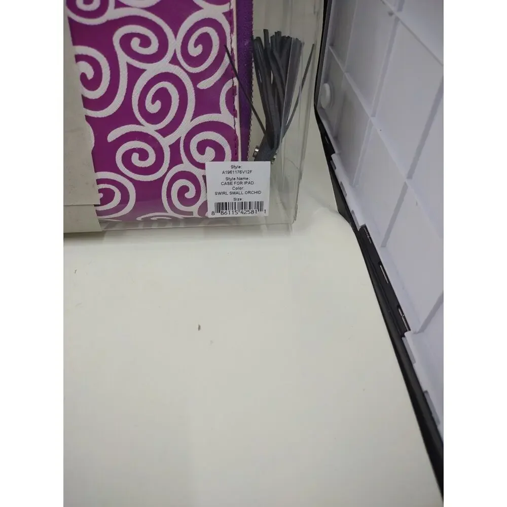 Diane von Furstenberg DVF Purple And White Swirl iPad 1 & 2 Zippered Soft Case